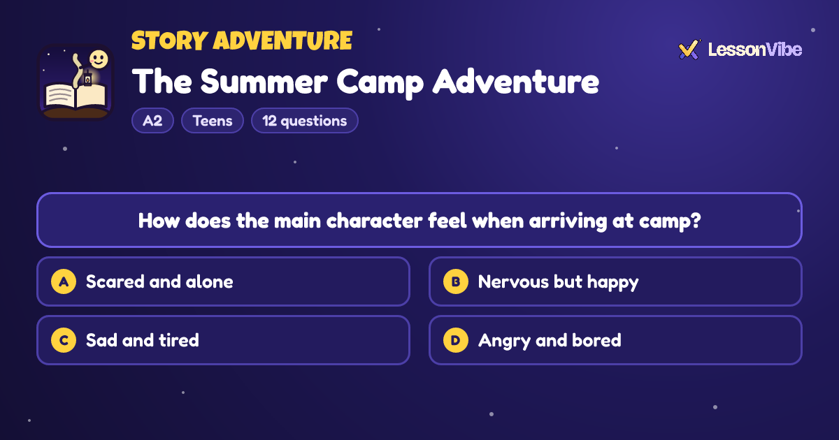 Story Adventure: The Summer Camp Adventure (A2, Teens, 12 questions)