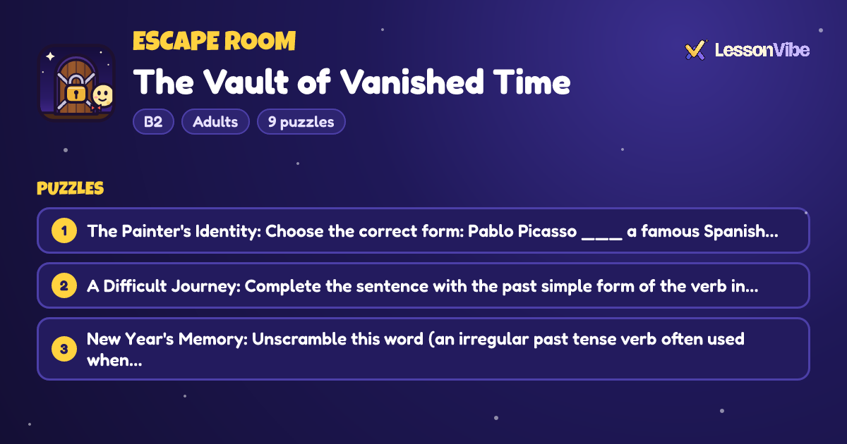 Escape Room: The Vault of Vanished Time (B2, Adults, 9 puzzles)